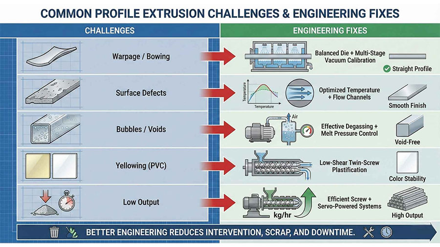 Common Profile Extrusion Challenges & Proven Solutions